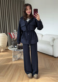 Denim Detaylı Eşofman Takım LACİVERT